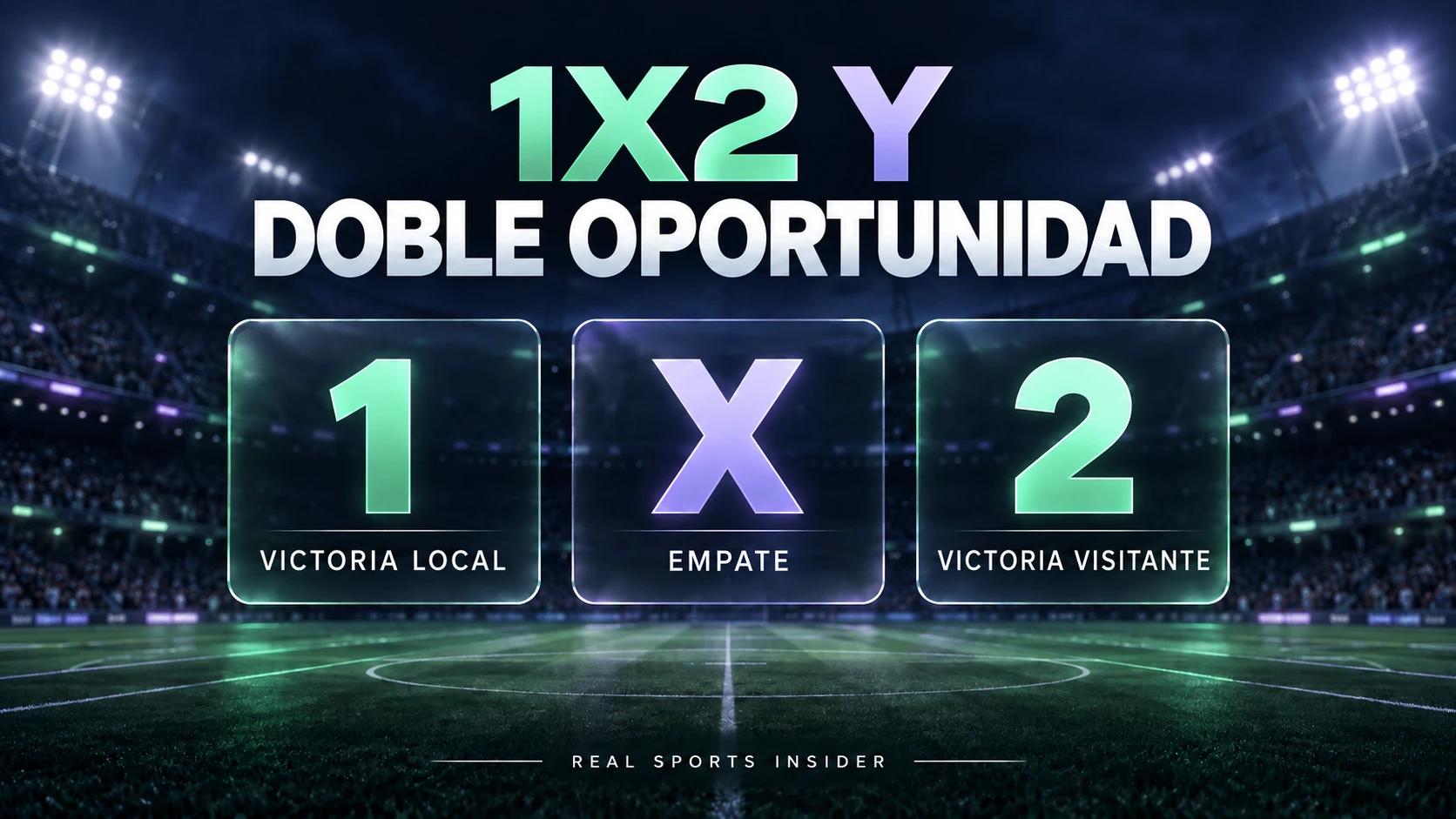 El 1X2 de fútbol y la doble oportunidad mostrando 1 para victoria local, X para empate y 2 para victoria visitante. El 1X2 de fútbol y la doble oportunidad mostrando 1 para victoria local, X para empate y 2 para victoria visitante.